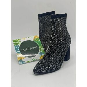 Wild Pair Women's Baybe Bling Sock Booties - Pewter Bling 8.5M
